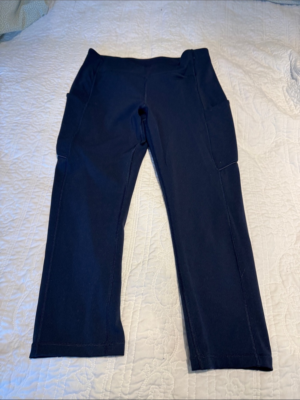lululemon athletica Navy Cropped Leggings with Side Pockets